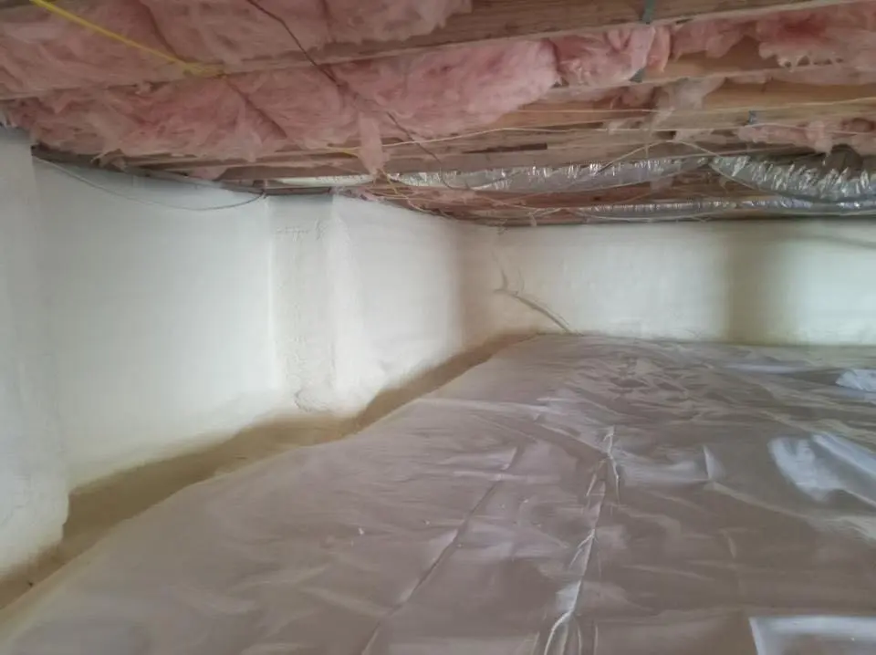 Crawl space encapsulation with closed-cell spray foam for Flat Roof Repair in Duxbury